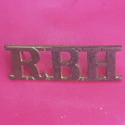 The Royal Bucks Hussars - Gilding Metal Shoulder Title.