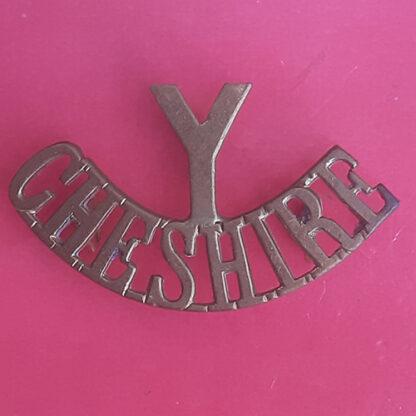 The Cheshire Yeomanry - Gilding Metal Shoulder Title.