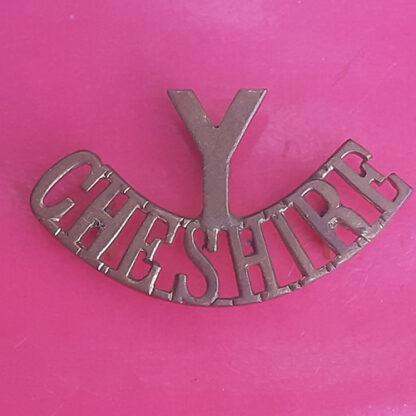 The Cheshire Yeomanry - Gilding Metal Shoulder Title.