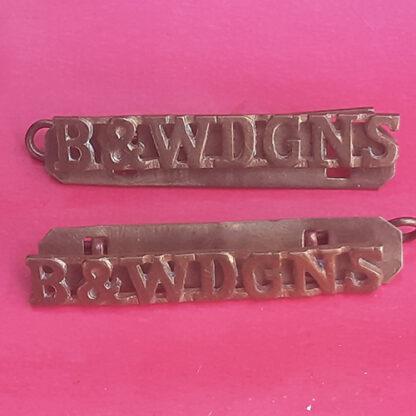 The Berkshire & Westminster Dragoons - Gilding Metal Shoulder Titles.