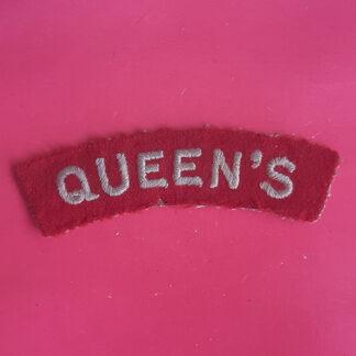 The Queen's Regiment (West Surrey's) - Woven Shoulder Title.