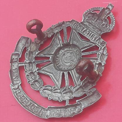 The 5th West Middlesex Volunteer Rifle Corps - King's Crown White Metal Forage Cap Badge - Image 2
