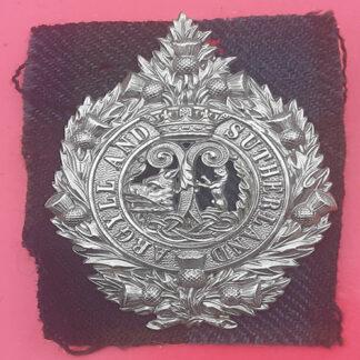 The Argyll & Sutherland Highlanders - White Metal Cap Badge.