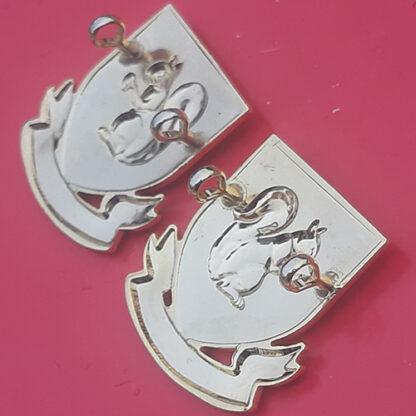 Blundell's School C.C.F - Gold Coloured Metal Collar Badges. - Image 2