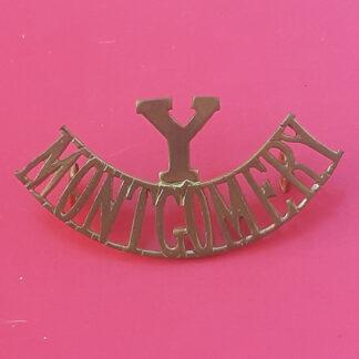 The Montgomeryshire Yeomanry - Gilding Metal Shoulder Title.