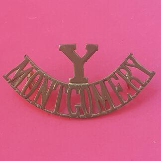 The Montgomeryshire Yeomanry - Gilding Metal Shoulder Title.