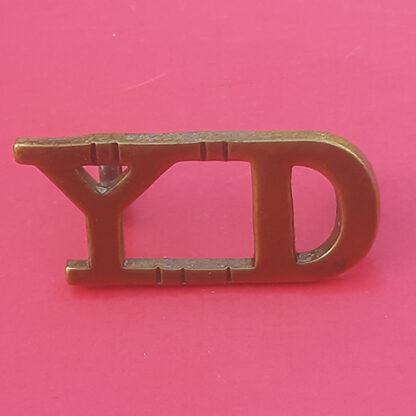The Yorkshire Dragoons - Gilding Metal Shoulder Title.