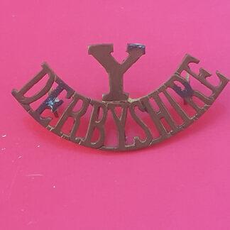 The Derbyshire Yeomanry - Gilding Metal Shoulder Title