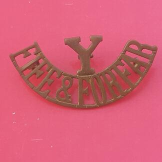 The Fife & Forfar Yeomanry - Gilding Metal Shoulder Title.