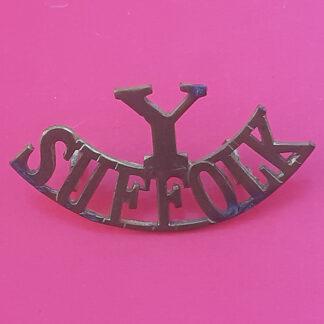 The Suffolk Yeomanry - Gilding Metal Shoulder Title.