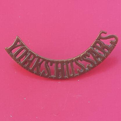The Yorkshire Hussars - Gilding Metal Shoulder Title.