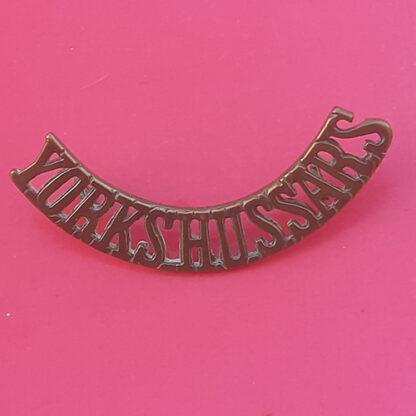 The Yorkshire Hussars - Gilding Metal Shoulder Title.