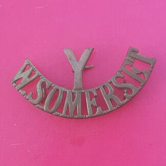 The West Somerset Yeomanry - Gilding Metal Shoulder Title.
