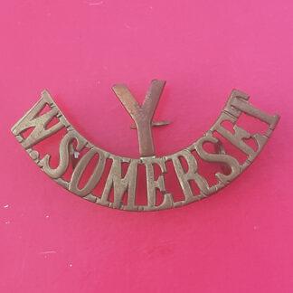 The West Somerset Yeomanry - Gilding Metal Shoulder Title.