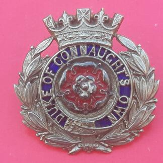 6th Royal Hampshire Regiment (Duke of Connaught's Own) - Officers Silver & Enamelled Cap Badge.