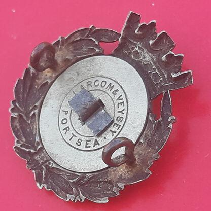 6th Royal Hampshire Regiment (Duke of Connaught's Own) - Officers Silver & Enamelled Cap Badge. - Image 2