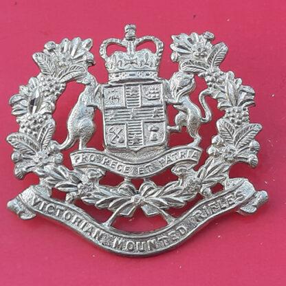 (Australia) - The Victorian Mounted Rifles - Queen's Crown Silvered Cap Badge.