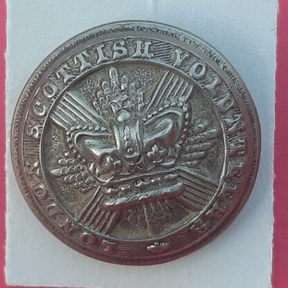 The London Scottish Volunteers - 24mm White Metal Button.