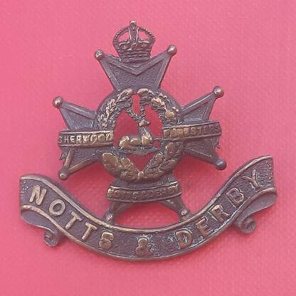 The Sherwood Foresters - King's Crown Officers Service Dress Collar Badge.