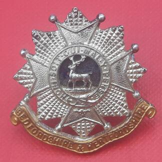 The Bedfordshire & Hertfordshire Regiment - Officers White Metal Cap Badge.