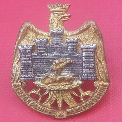 The Bedfordshire & Hertfordshire Territorials - Officers Silver & Gilt Cap Badge.