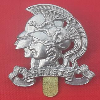 The Artists Rifles - White Metal Cap Badge.