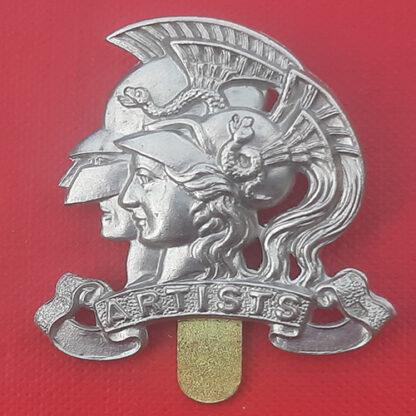 The Artists Rifles - White Metal Cap Badge.