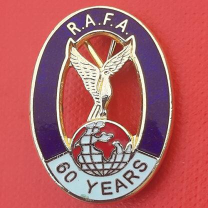 The Royal Air Force Association (R.A.F.A) 60 Years Membership - Enamelled Pin Badge.