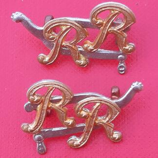 The City Of London Yeomanry (Rough Riders) - Bi Metal Collar Badges.