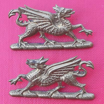 The East Kent Regiment (The Buffs) - Victorian Gilding Metal Collar Badges.