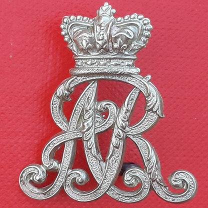 The Queen's Own Oxfordshire Hussars - White Metal Collar Badge.
