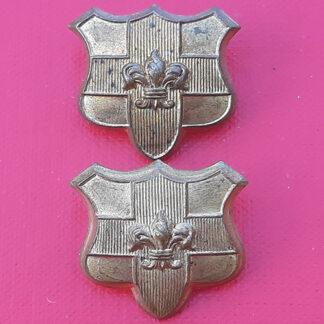 The Loyal Regiment - Gilding Metal Collar Badges.