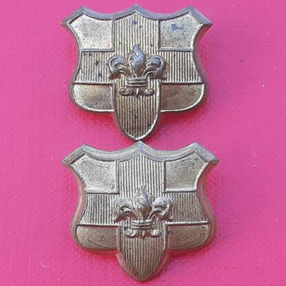 The Loyal Regiment - Gilding Metal Collar Badges.