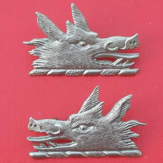 (Canada) The Lorne Scots Of Canada - White Metal Collar Badges.