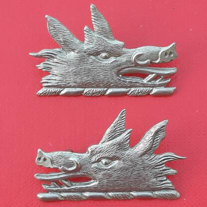 (Canada) The Lorne Scots Of Canada - White Metal Collar Badges.