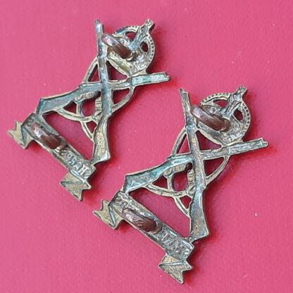 3rd County Of London Yeomanry (Sharpshooters) - King's Crown Gilding Metal Collar Badges. - Image 2
