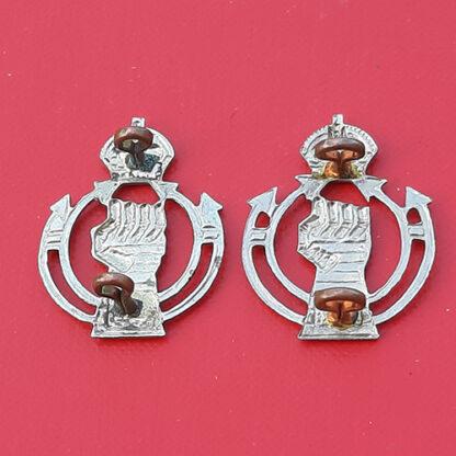The Royal Armoured Corps - King's Crown White Metal Collar Badges. - Image 2