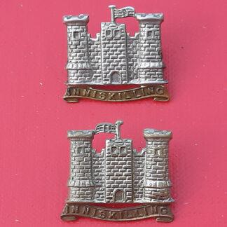 6th Inniskilling Dragoon Guards - Bi Metal Collar Badges.