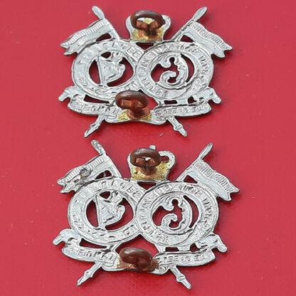 The Queen's Royal Lancers - Queen's Crown White Metal Collar Badges. - Image 2