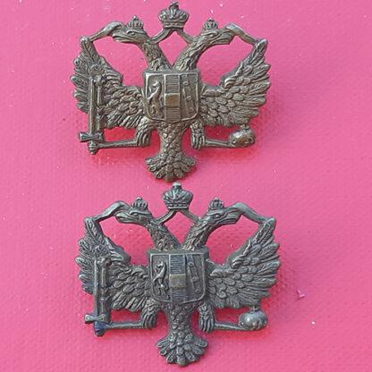 1st King's Dragoon Guards - Gilding Metal Collar Badges.