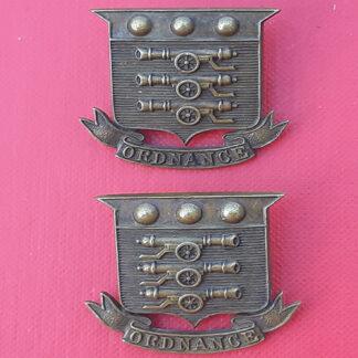 Army Ordnance Corps - Officer's Service Dress Bronze Collar Badges.