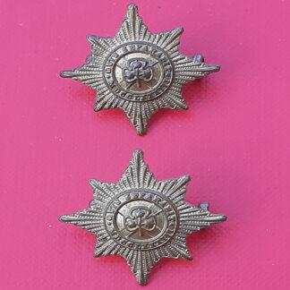 The Irish Guards - Gilding Metal Collar Badges.