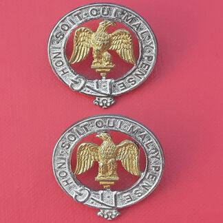 3rd Batallion The Royal Anglian Regiment - Silver & Gilt Collar Badges.
