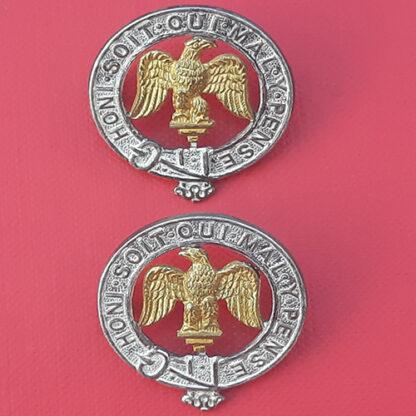 3rd Batallion The Royal Anglian Regiment - Silver & Gilt Collar Badges.