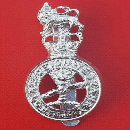 The Royal Devon Yeomanry - Queen's Crown Silver Anodised Cap Badge.