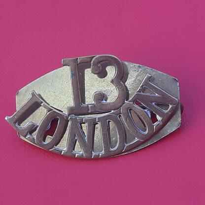 13th London (Kensington) - Gilding Metal Shoulder Title.