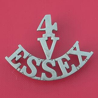 4th Volunteer Battalion The Essex Regiment - White Metal Shoulder Title.