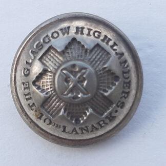 10th Lanark Glasgow Highlanders - White Metal Button.
