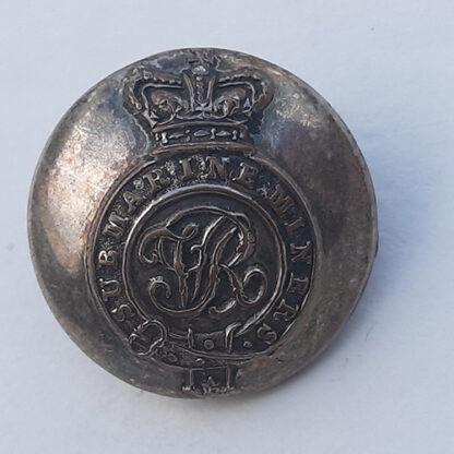 Submarine & Miners - Queen Victoria's Crown Silver Button.