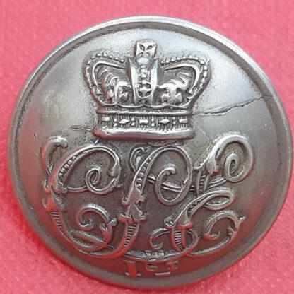 City Of London Engineers - Queen Victoria's Crown White Metal Button.